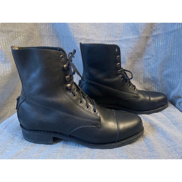 Pytchley Brown Leather Lace Up Boots Work Riding amazonas Soles - Picture 5 of 12